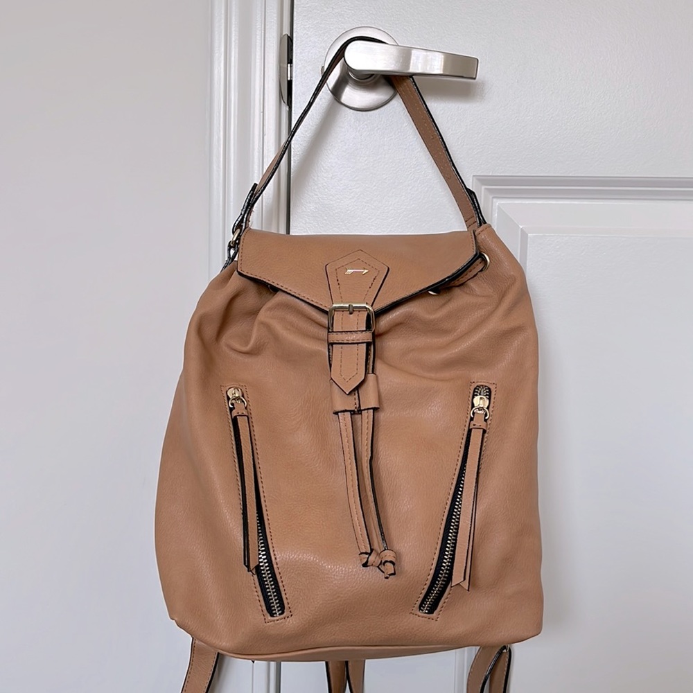Gianni Bini Tan Leather Backpack